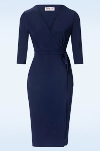 Taylor Pencil Dress In Navy