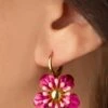 Raio Flower Earrings In Barbie Pink