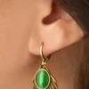 Venus Earrings In Foliage Green 1 Venus Earrings In Foliage Green -King Louie Shop 247118 Urban Hippies 48750 Earring gold Green 230906 0008W category