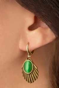 Venus Earrings In Foliage Green 3 Venus Earrings In Foliage Green