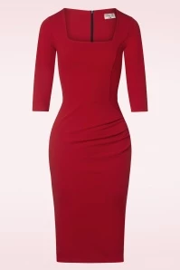 Scarlett Pencil Dress In Red 3 Scarlett Pencil Dress In Red