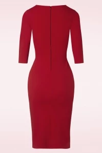 Scarlett Pencil Dress In Red 4 Scarlett Pencil Dress In Red - Image 2