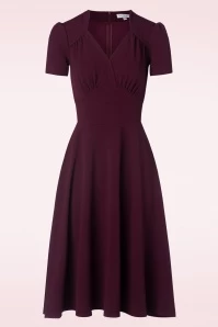 Hollywood Circle Jersey Crepe Dress In Wine