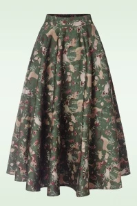 Woodland Creature Swing Skirt In Green