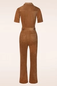 King Louie Garbo Corduroy Flare Jumpsuit In Bombay Brown 4 King Louie Garbo Corduroy Flare Jumpsuit In Bombay Brown - Image 2