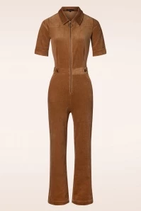 King Louie Garbo Corduroy Flare Jumpsuit In Bombay Brown 3 King Louie Garbo Corduroy Flare Jumpsuit In Bombay Brown