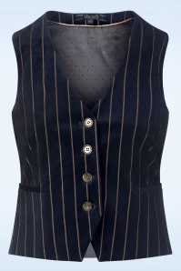 King Louie Bianca Pinstripe Gilet In Midnight Blue 4 King Louie Bianca Pinstripe Gilet In Midnight Blue - Image 2