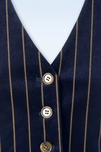 King Louie Bianca Pinstripe Gilet In Midnight Blue 6 King Louie Bianca Pinstripe Gilet In Midnight Blue - Image 4