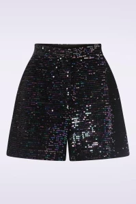 Chaud Glitter Shorts In Green And Purple
