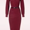 Etta Pencil Dress In Wine