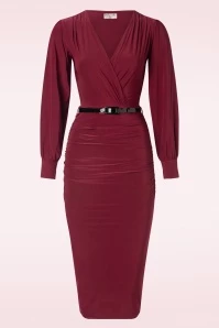 Etta Pencil Dress In Wine