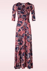 Fleur Flower Maxi Dress In Navy