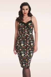 Star Strike Pencil Dress In Black