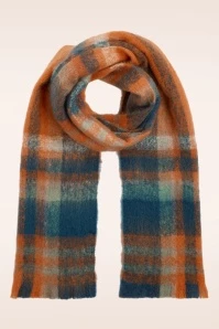 King Louie Check Scarf In Burnt Orange 4 King Louie Check Scarf In Burnt Orange - Image 2