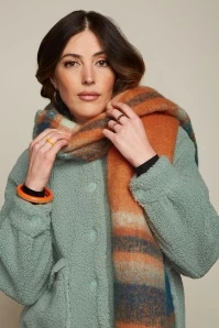 King Louie Check Scarf In Burnt Orange 3 King Louie Check Scarf In Burnt Orange