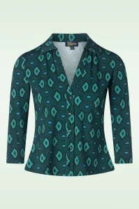 Anna Interwoven Blouse In Aqua