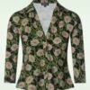 Anna Foliage Blouse In Black And Green -King Louie Shop 247388 Lalamour 46732 Blouse Flowers Green Black 09012023 003W category