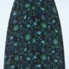 Esmee Retro Birds Short Skirt In Dark Blue And Green -King Louie Shop 247392 Lalamour 46735 Skirt Flowers Green Blue 230904 005W category