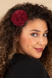 Hair Flowers Set In Amazon Green, Red And Navy