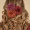 Hair Flowers Set In Arabesque Orange, Mauve And Rusty Red -King Louie Shop 247467 Urban Hippies 48736 hairclip set flowers red pink orange 230829 0007 category