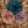 Hair Flowers Set In Petrol, Lingerie Pink And Dusky Thistle -King Louie Shop 247470 Urban Hippies 48738 hairclip set flowers purple pink blue 230829 0013 category
