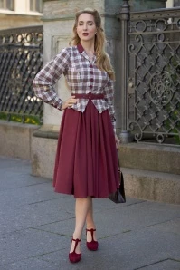 Rhodelia Bo Swing Dress In Wine And Lime