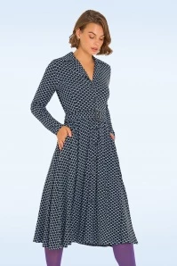 Peggy Ann Oval Swing Dress In Black