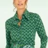 Hearts Button Shirt In Green -King Louie Shop 247595 Tante Betsy 47683 Blouse Button Shirt Hearts Green 020LW category