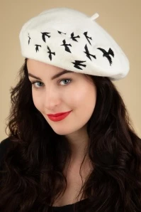 Birdy Beret Hat In Off White -King Louie Shop 247652 Bronte 47280 Baret Birdy White 230913 003W category