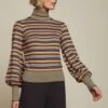 King Louie Maya Sixties Stripe Top In Black -King Louie Shop 247662 King Louie 46877 Top Maya Rollneck Sixties Stripe Black 020W category