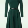 Emerald Swing Dress In Green -King Louie Shop 247682 HR 48179 Dress Dark Green Belt 09132023 009W category