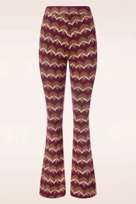 King Louie Lounge Border Flared Pants In Cabernet Red 5 King Louie Lounge Border Flared Pants In Cabernet Red - Image 3