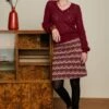 King Louie Lounge Border Skirt In Cabernet Red -King Louie Shop 247703 King Louie 46971 Skirt Border Lounge Cabernet Red 020LW category