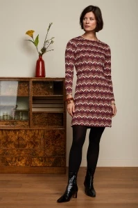 King Louie Mod Lounge Dress In Cabernet Red