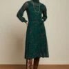 King Louie Betsy Allure Rollneck Dress In Pine Green -King Louie Shop 247712 King Louie 46934 Dress Betsy Rollneck Allure Pine Green 021LW category