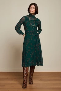 King Louie Betsy Allure Rollneck Dress In Pine Green