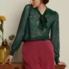 King Louie Amalia Allure Top In Pine Green -King Louie Shop 247723 king louie 46933 Amalia Top Pine Green 020LW category