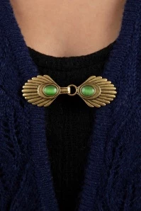 Venus Vest Clips In Gold And Foliage Green