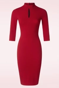 Nova Pencil Dress In Red