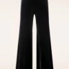 Victoria Velvet Wide Leg Trousers In Black -King Louie Shop 247770 Vintage Chic 47865 Pants Velvet Wide Black 09132023 004W category