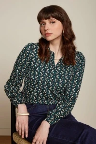 King Louie Maisie Morel Blouse In Dragonfly Green 3 King Louie Maisie Morel Blouse In Dragonfly Green