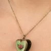 Locket Flower Love Necklace In Green -King Louie Shop 247841 Urban Hippies 48760 Green heart Necklace 09132023 005 category