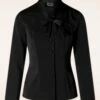 Topvintage Exclusive ~ Belinda Blouse In Black 1 Topvintage Exclusive ~ Belinda Blouse In Black -King Louie Shop 247857 Heart and Roses 48182 Blouse Satin Black Ribbon 09152023 005W category