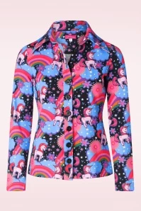 Unicorn Button Shirt In Black