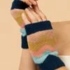 Powder Nora Wrist Warmers In Navy Mix 2 Powder Nora Wrist Warmers In Navy Mix -King Louie Shop 247944 Powder 48330 Wrist Warmer Stripes Blue 020L category
