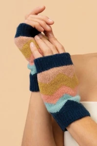 Powder Nora Wrist Warmers In Navy Mix