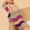 Powder Nora Wrist Warmers In Taupe Mix 1 Powder Nora Wrist Warmers In Taupe Mix -King Louie Shop 247951 Powder 48329 Wrist Warmer Stripes Beige 020L category