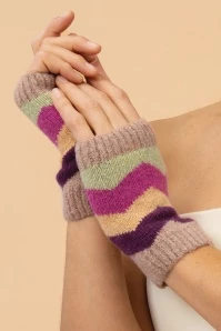 Powder Nora Wrist Warmers In Taupe Mix