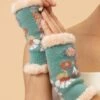 Powder Floral Wrist Warmers In Aqua -King Louie Shop 247955 Powder 48328 Wrist Warmer Beige Blue Green 020L category