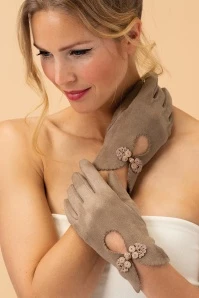 Powder Suki Gloves In Taupe